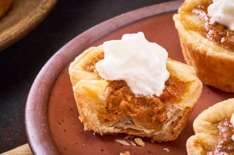 Detailed shot of the inside of a Mini Pumpkin Pie - select to zoom