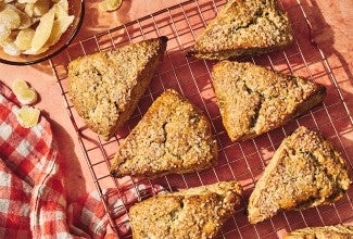 Ginger Scones on a cooling rack