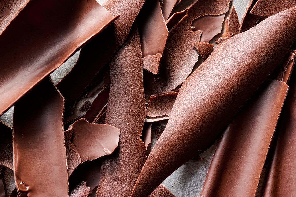 Shards of tempered chocolate 